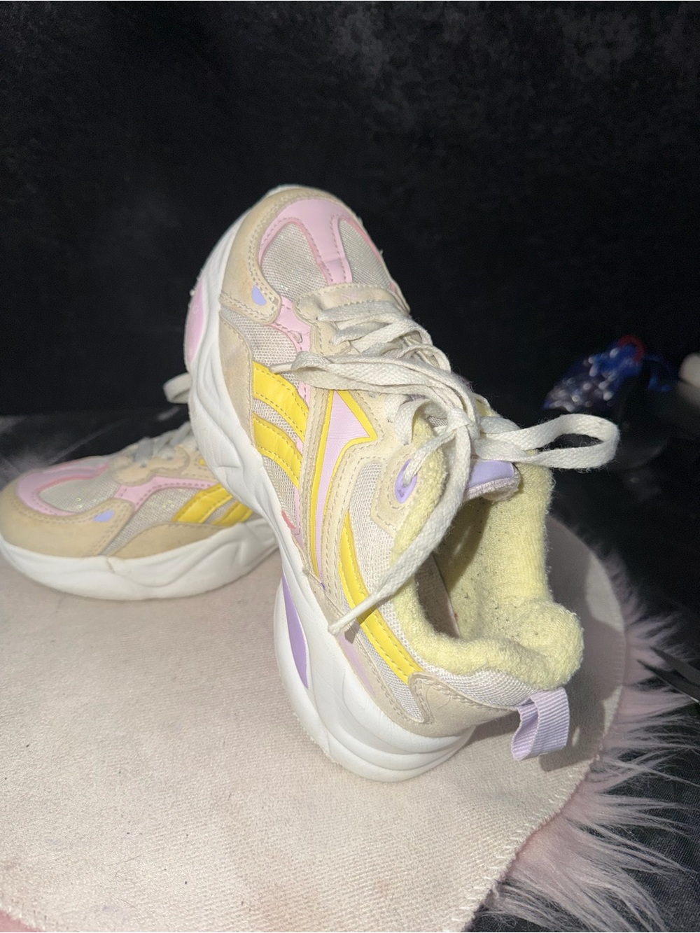 Reebok Kids Yellow, Pink & Cream Chunky Sneakers